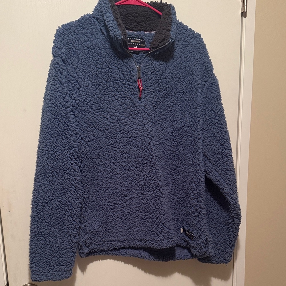 Southern Marsh Blue Cowl Neck Sweater